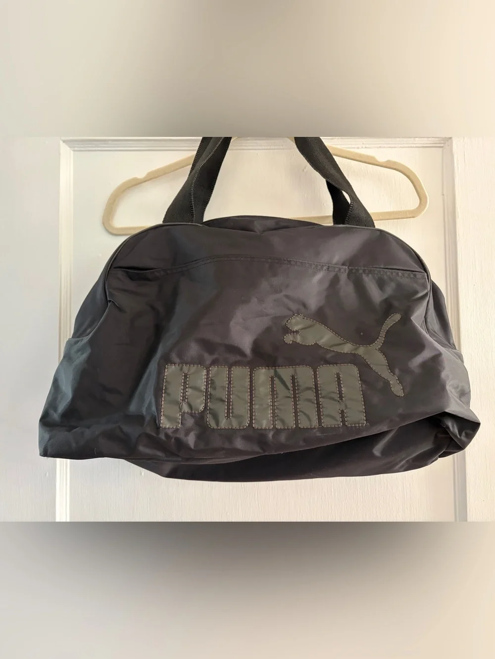 Puma Black Nylon Duffel Bag with Logo
